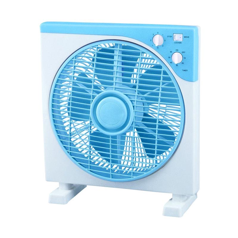 12 Inch Box Fan With Timer And Plastic Blade